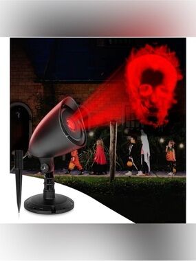 Outdoor or Indoor Halloween Projector Light - Red Skull Projection